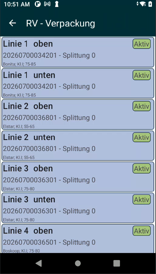 Line Production Scanner Line Select
