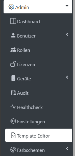 Template-Editor in Sidebar